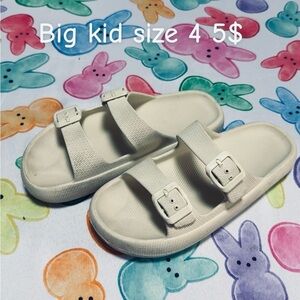 Target Cream Kids Slide Sandals with Double Buckle Straps